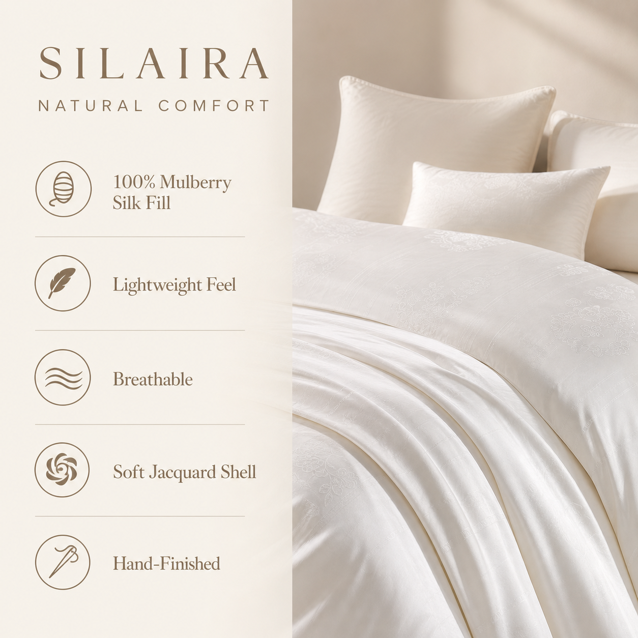 SILAIRA All-Season Mulberry Silk Comforter