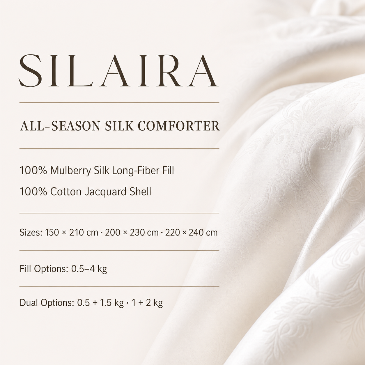SILAIRA All-Season Mulberry Silk Comforter