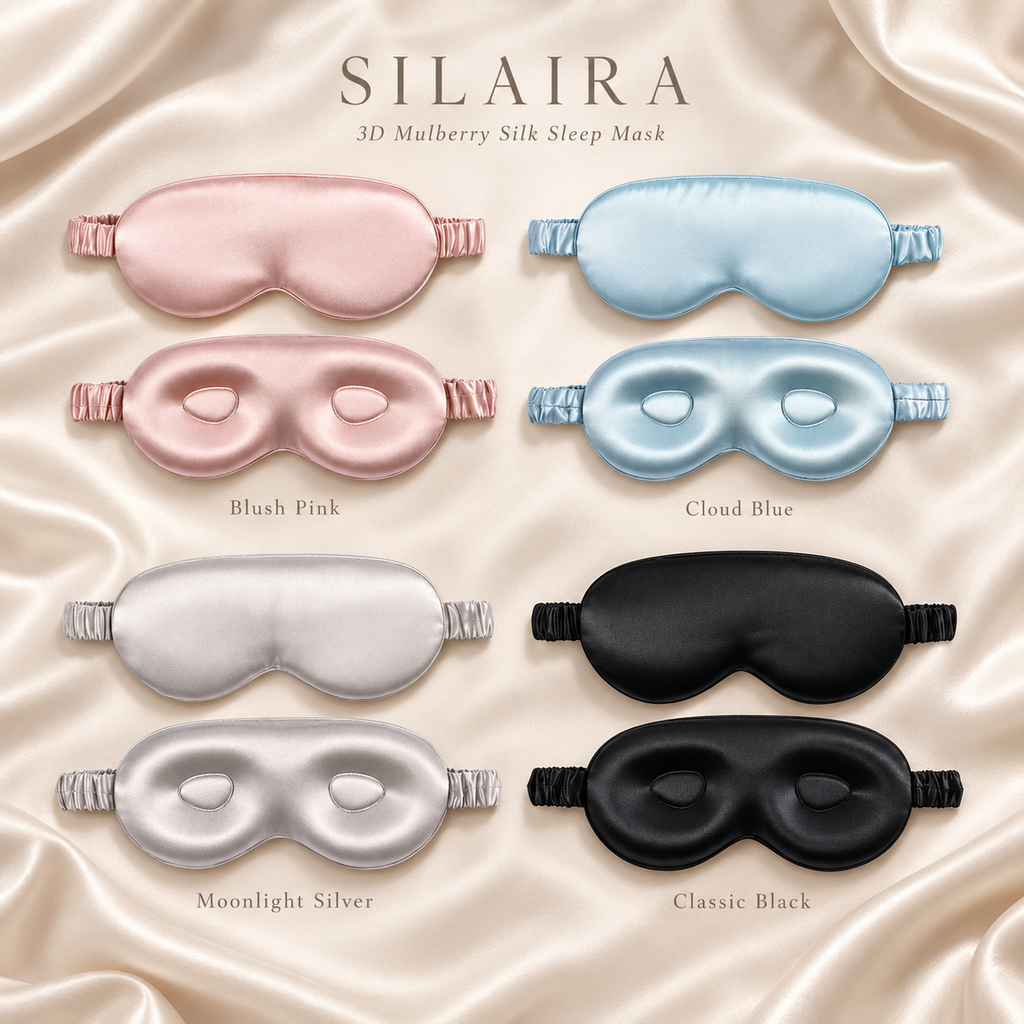SILAIRA 3D Mulberry Silk Sleep Mask — Four-Colour Set