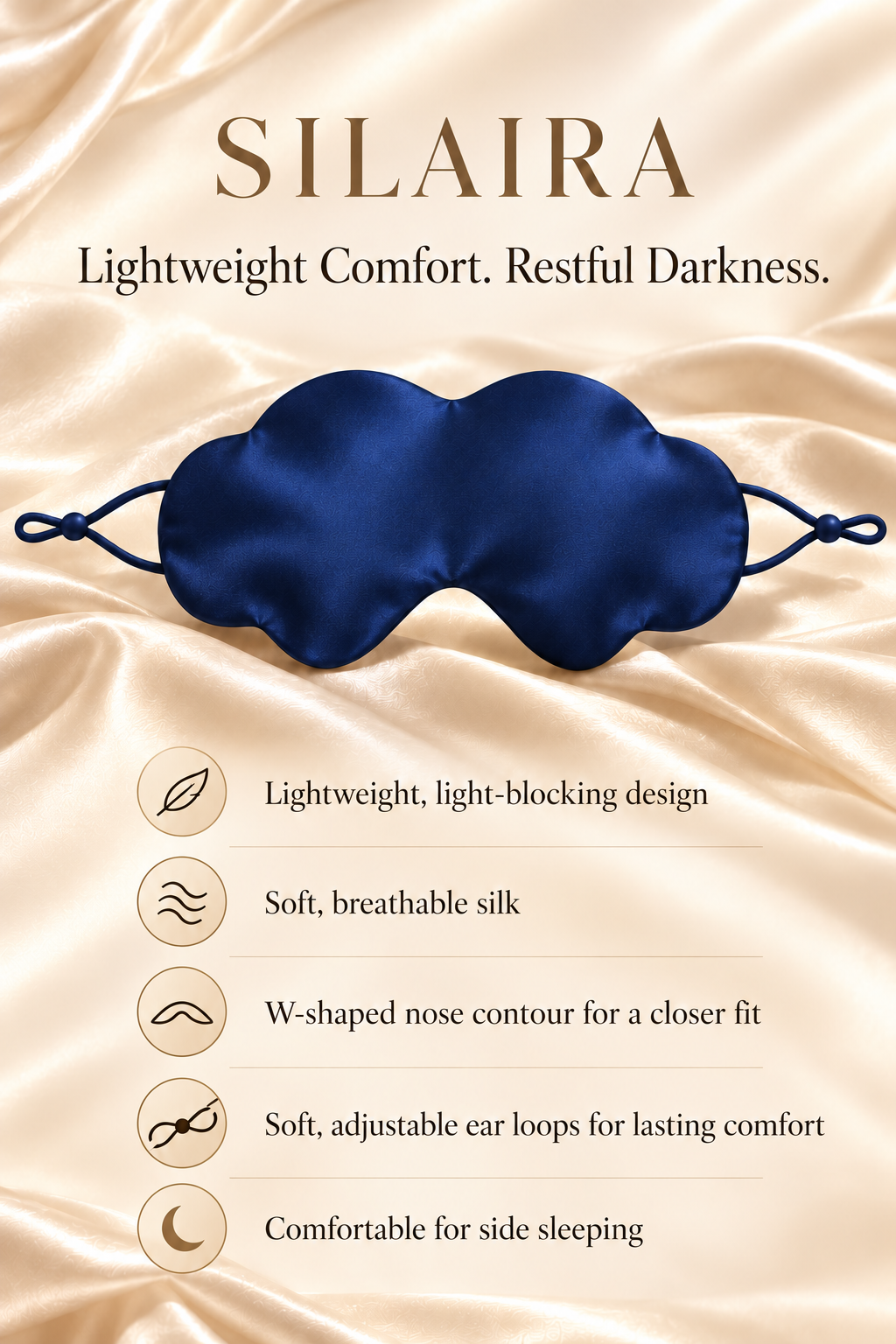 SILAIRA Cloud Mulberry Silk Sleep Mask