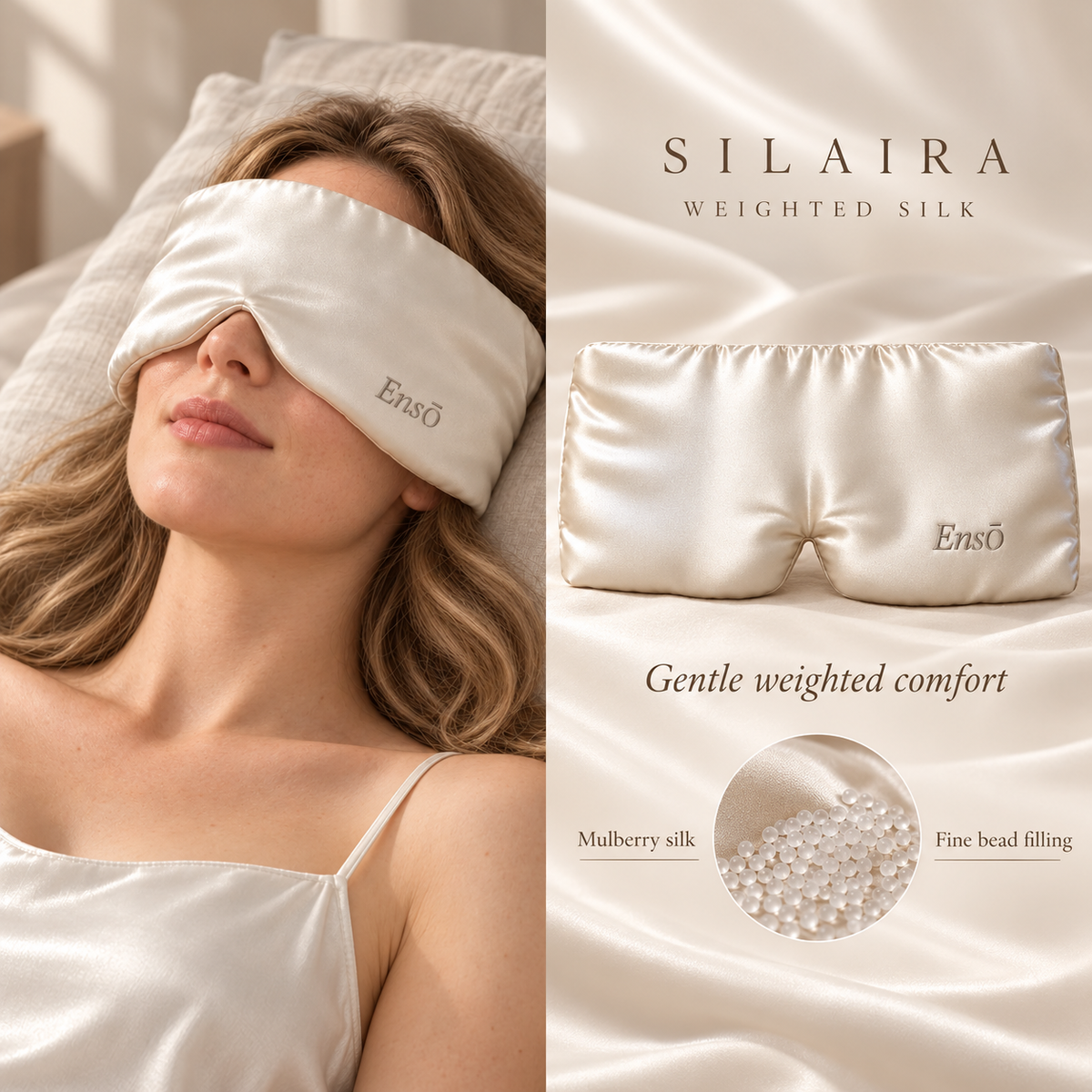 ENSŌ Mulberry Silk Weighted Eye Mask