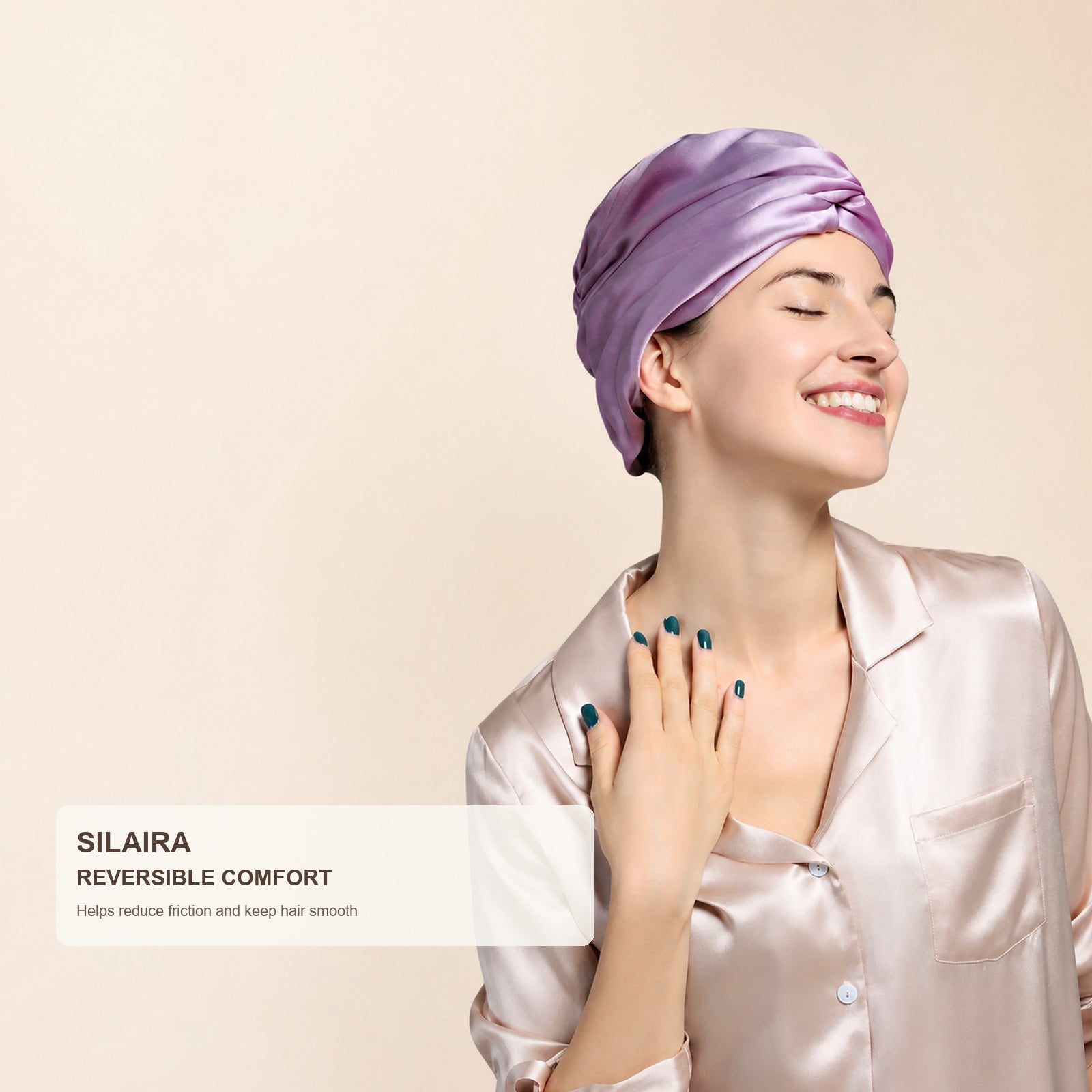 SILAIRA 19 Momme Double-Layer Mulberry Silk Sleep Bonnet