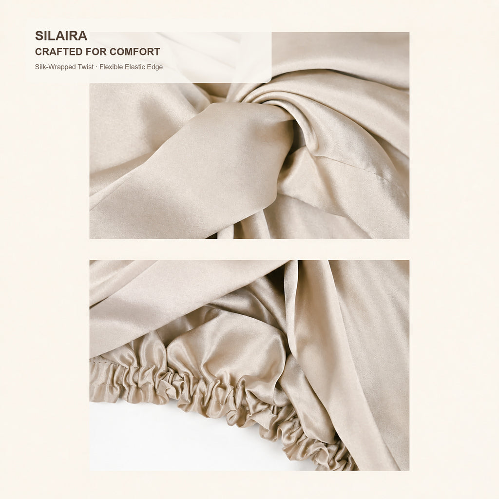 SILAIRA 19 Momme Double-Layer Mulberry Silk Sleep Bonnet