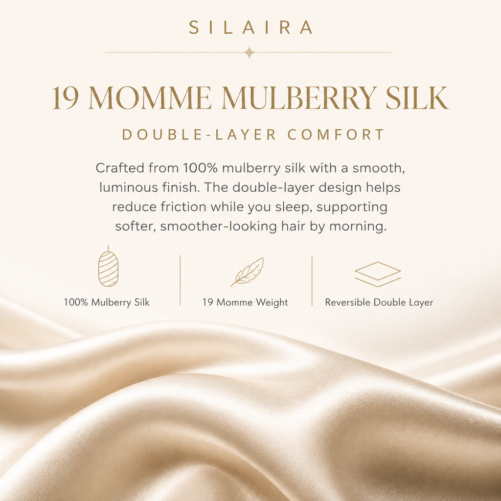 SILAIRA 19 Momme Double-Layer Mulberry Silk Sleep Bonnet