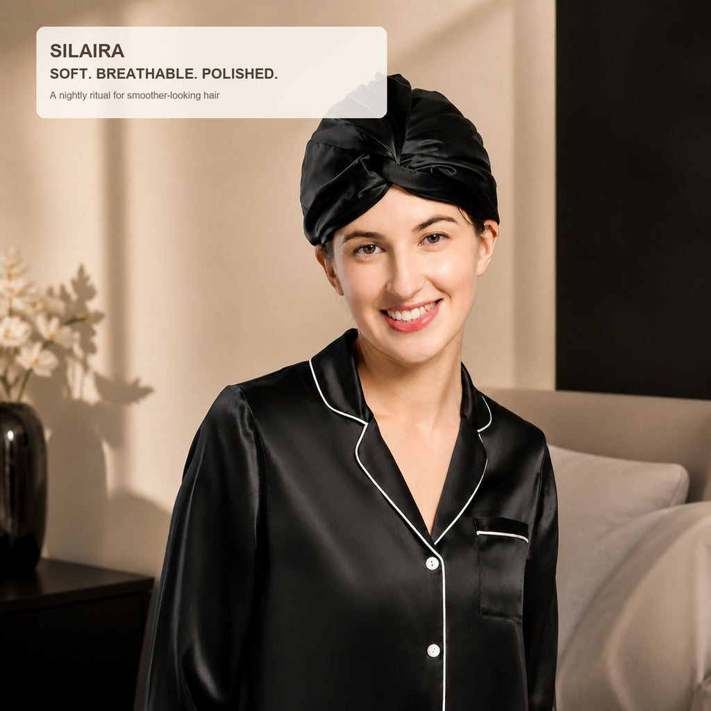 SILAIRA 19 Momme Double-Layer Mulberry Silk Sleep Bonnet